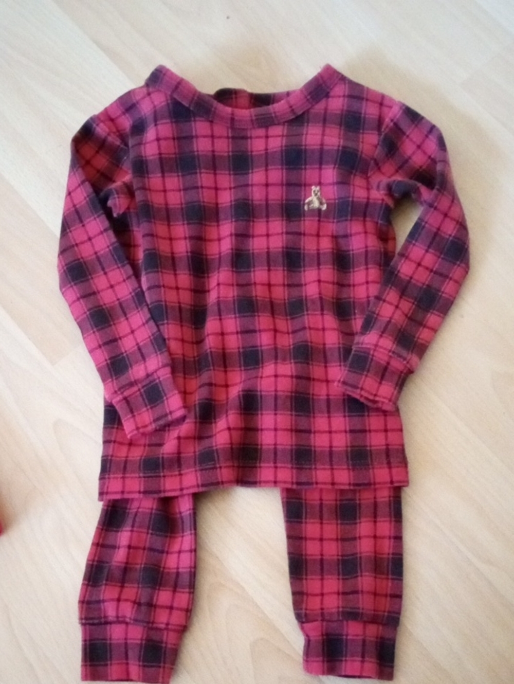 $4>>GAP Red and Black Plaid Kids Pajama Set